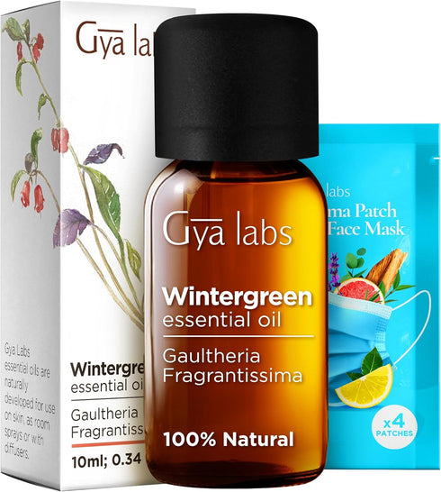 Gya Labs Wintergreen Essential Oil for Diffuser - 0.34 Fl Oz - 100% Pure Natural Wintergreen Oil for Skin, Hair, Candle Making, Massage & Refreshi...