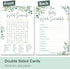 Baby Shower Games for Boy or Girl - Set of 4 Games for 30 Guests - Double Sided Cards - Floral Greenery Eucalyptus Flowers...