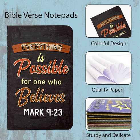 24 Pieces Bible Verse Notebook Religious Motivational Notepads Colorful Rustic Small Pocket Journal Inspirational Notepads Christian Notebooks for...