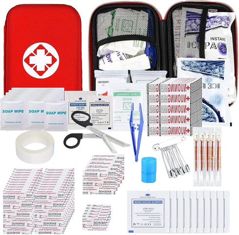 Car First Aid Kits 275Pcs Survival Gear Home Travel Size Small Emergency Kit Tactical Hiking EVA Camping Essentials Backpack Sports Office Boat Ur...