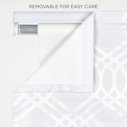 Exclusive Home Prague Trellis 100% Blackout Polyester Roman Shade, 31"x64", White...