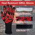 UBeesize Thickened BBQ Gloves (Flame), 1472°F Heat Resistant Grill Gloves, 14 inch Lengthen Fireproof Oven Gloves for Cooking, Non-Slip Fire Glove...