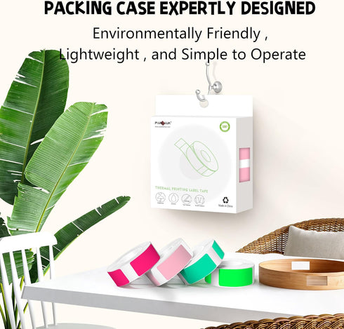 PARLAIM Printing Label Stickers 130pcs 14X50mm (1/2"X1 7/8") Self Adhesive Thermal Label Tape in Dispenser Box Compatible with D30 Labels Maker fo...