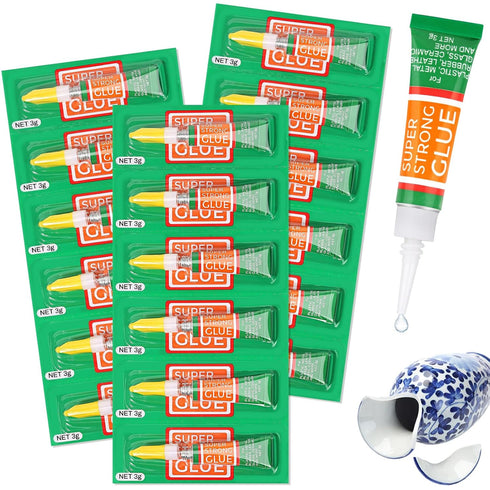 3g X 18 Pack Clear Superglue Instant Bonding, Strong Cyanoacrylate (CA) Super Glue Thick Viscosity Value Pack for Metal, Plastic, Wood, DIY Crafts...