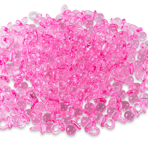 Super Z Outlet Mini Acrylic Baby Pacifiers for Baby Shower Decorations, Table Scatter, Party Favors, Games & Activities - 144 Pieces(Pink)...