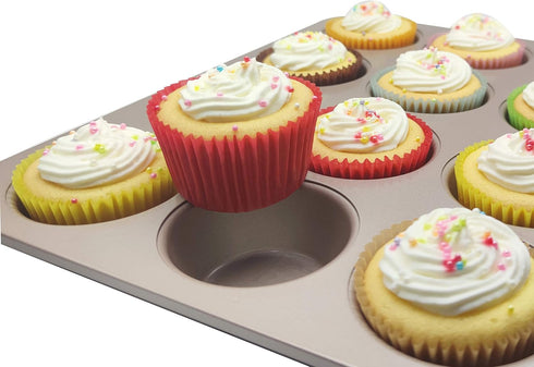 Premium Red Greaseproof Cupcake Liners Muffin Paper Baking Cups Standard Size, 100-Count...