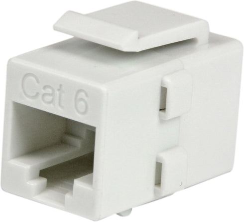 StarTech.com White Cat 6 RJ45 Keystone Jack Network Coupler F/F - RJ45 Coupler - Cat6 Coupler - F/F Cat6 Keystone Jack White Modular (C6KEYCOUPLWH...