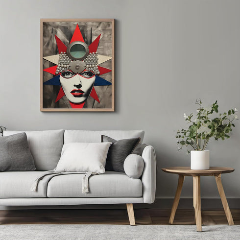 Posterizer 1 pcs-surreal sci-fi funky woman collage-Retro Art-Abstract & Modern Art-Gift for Art Lovers- UNFRAMED Wall Art...