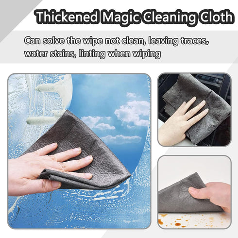 Thickened Magic Cleaning Cloth,8 Pcs Lint Free Cloth,Reusable Microfiber Cleaning Rag for Windows,Mirror,Glass,Car,Gray...