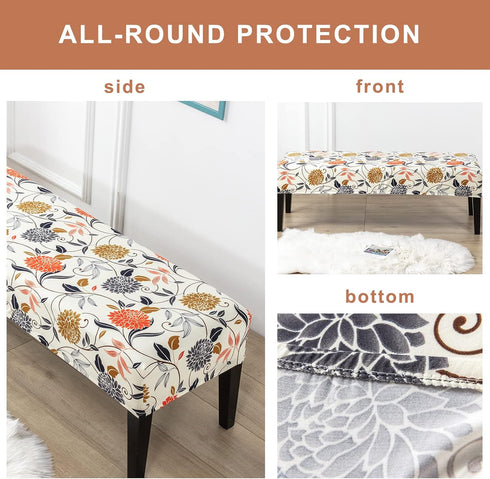 Eco-Ancheng Chair Cover Dining Bench Cover Removable Bench Slipcover Dining Chair Covers Stretch Bench Seat Furniture Protector Dining Chair Slipc...