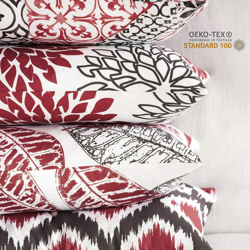 PHANTOSCOPE Set of 4 New Living Series Decorative Throw Pillow Case Cushion Cover, Red, 18" x 18" inches, 45cm x 45cm...