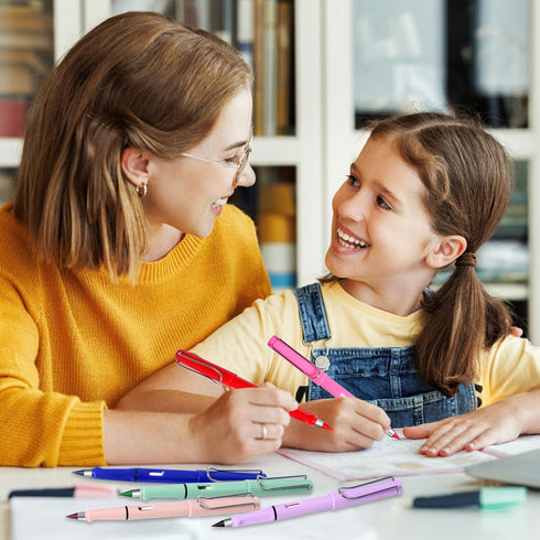 12 Colors Forever Pencil with Erase - Long Lasting Writing Infinity Pencil with Extra 12 Replaceable Heads, Never Sharpen Everlasting Inkless Penc...