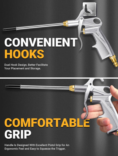 Heavy Duty Air Blow Gun Air Nozzle Blow Gun, Air Blower for Compressor with Bigger Pipe & Extended Nozzle, Pneumatic Air Compressor Accessories To...