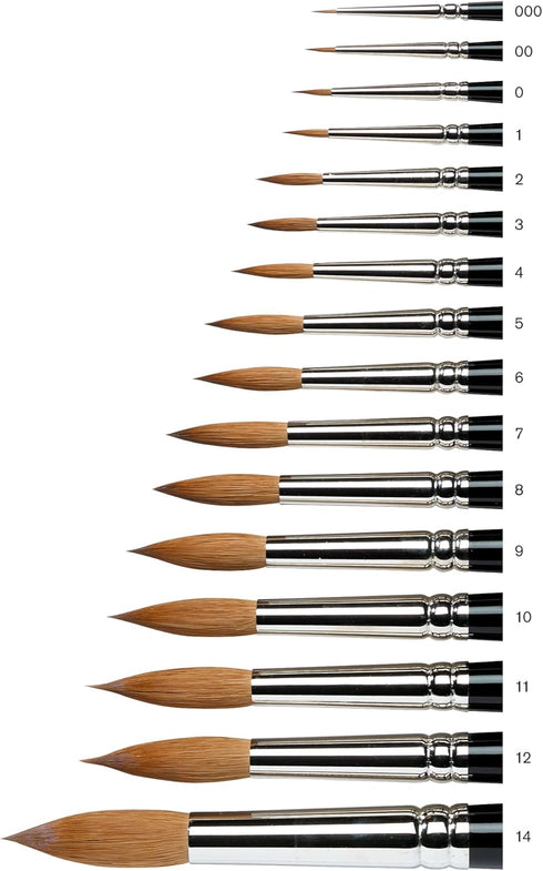 Winsor & Newton Series 7 Kolinsky Sable Brush, Round SH #2, Brown...