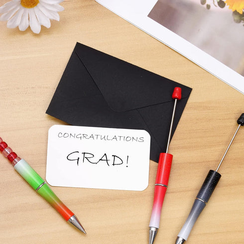100 Sets Small Black Envelopes with Small Blank Gift Business Card Wedding Invitation Pocket Envelopes for Graduations Wedding Shower Holiday 4.3 ...