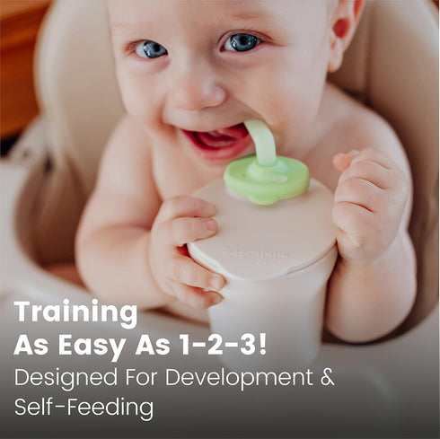 Miniware 1-2-3 Sip! Training Cup for Baby Toddler Self Feeding & Development, Tiny Cup Perfect for Baby Led Weaning, Non Drip Lid, Dishwasher Safe...