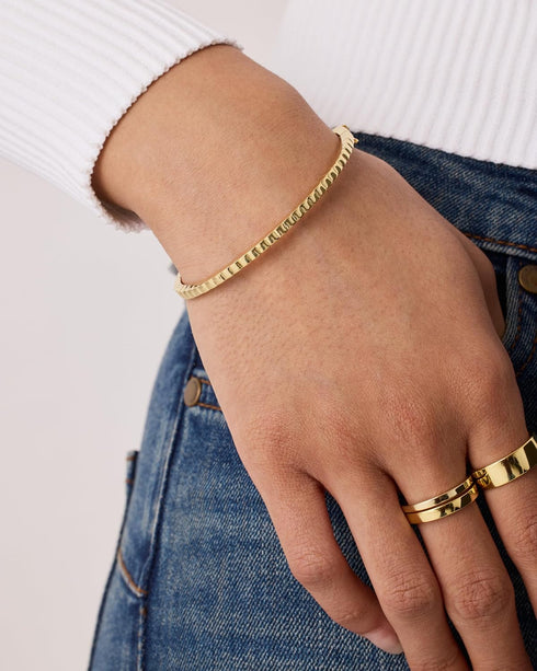 PAVOI 14K Gold Plated Cubic Zirconia Bangle Tennis Bracelets for Women | Classic Love Cuff Bangle Bracelets...