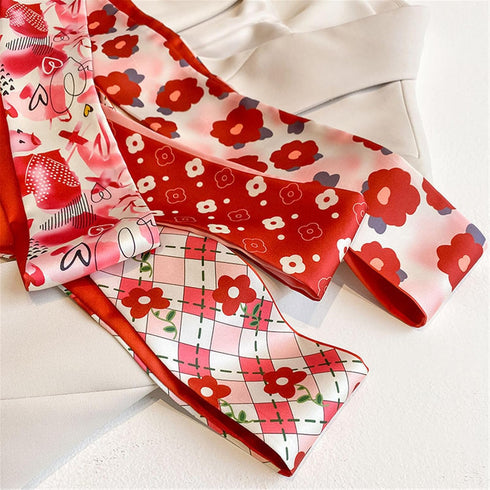 4 Pack Purse Scarf for Bags Silk Head Scarf for Hair Handbag Women Scarfs Band Hair Neck Scarves Fashion Gifts,05...