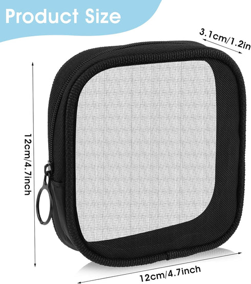 Mesh Makeup Bag 4Pcs Mesh Travel Organizer Bags Black Mesh Cosmetic Bags with Zipper Mini Portable Mesh Pouch for Purse Makeup Accessories...