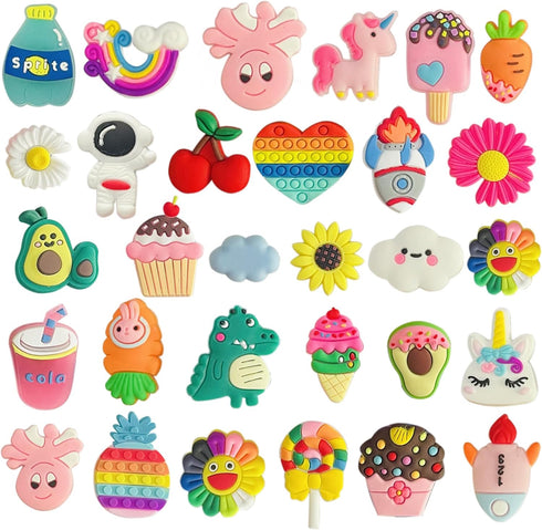 monochef Shoe Charms for Girls Teens: 30 Pack Random Different Cute Shoe Decoration Charms, Shoe Charm, Charms for Shoes Bracelet Wristband Party ...
