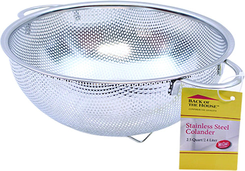 Tablecraft 2.5 Quart Colander with Handles, Stainless Steel...