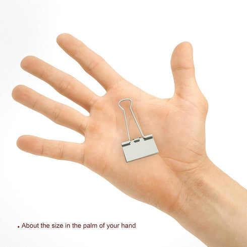 Nctinystore Binder Clips Little a bit Smaller Than Medium Clips Metal Clamp 1-in / 25-mm (Silver, 24-Count)...