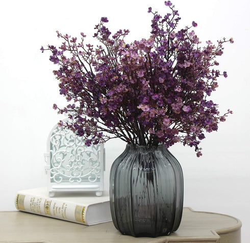 JAKY-Global Babys Breath Fabric Cloth Artificial Flowers 6 Bundle European Fake Silk Plants Decor Farmhouse Wedding Party Decoration Bouquets Real...