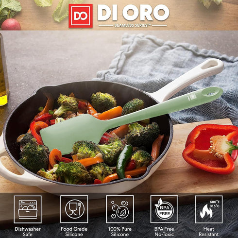 DI ORO Silicone Spatula - 600°F Heat-Resistant Rubber Kitchen Spatula for Baking, Scraping, & Mixing - BPA Free Nonstick Cookware Safe Flexible Ut...