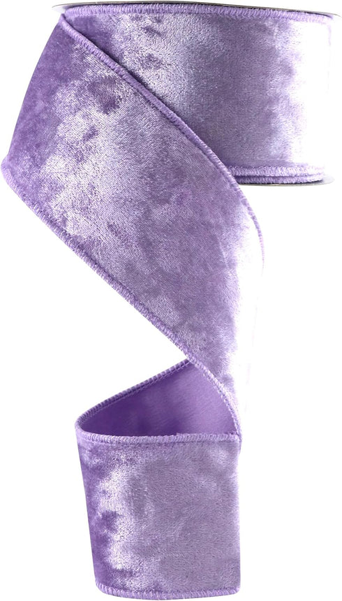 Lilac Crushed Velvet Ribbon Wired 2.5" x 10 Yards Purple Wired Edge Ribbon Light Purple Spring Easter Decorations Purple Ribbon for Gift Wrapping ...