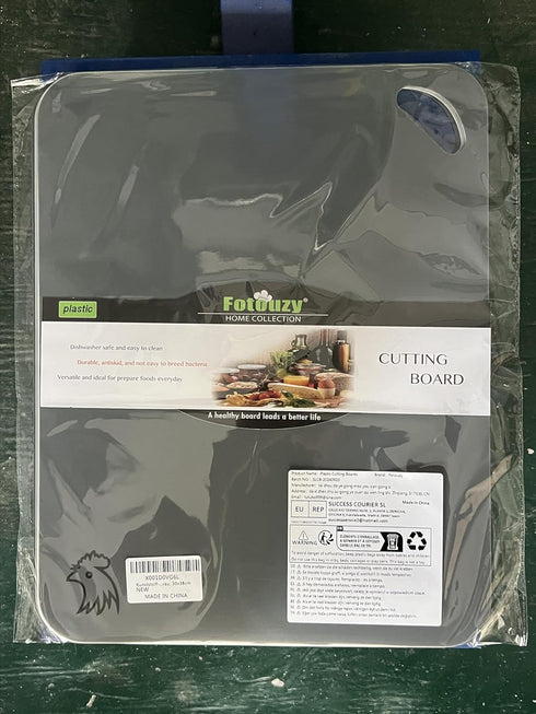 Fotouzy Plastic Cutting Board Flexible Mats With Food Icons, Set of 4, BPA-Free, Non-Porous, Upgrade 100% Anti-skid back and Dishwasher Safe, Mode...