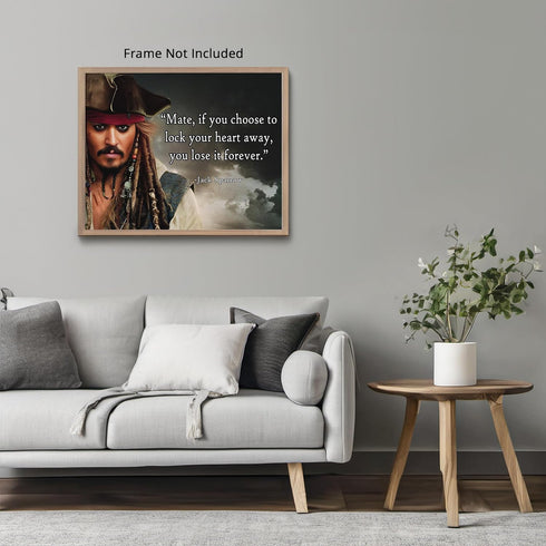 Posterizer 1 pcs-If You Choose To Lock Your Heart Away-Jack Sparrow Quote-Movie & Cinema Art- Gift for movie lovers-decor for Girls, Teens Bedroom...