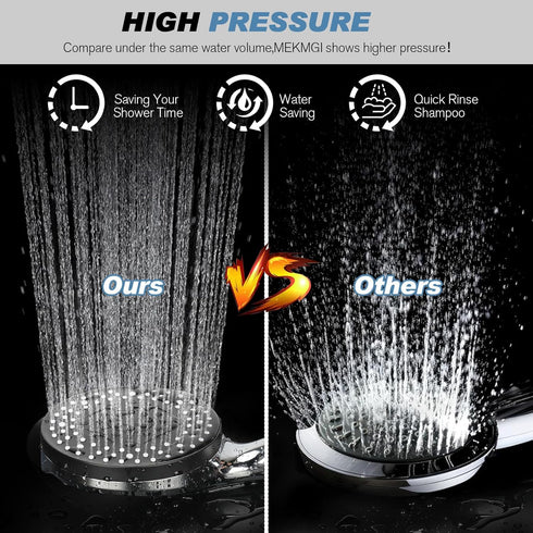 Shower Head, High Pressure 10-Mode Handheld Shower Head with Anti-Clog Nozzles, Built in Power Wash to Clean Corner,Tile,Tub & Pets...