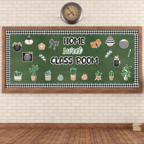 Watersay Modern Farmhouse Classroom Decor Farmhouse Bulletin Board Decorations Home Sweet Classroom Bulletin Board Potted Plant Bows More Farmhous...