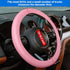Spurtar Pink Steering Wheel Cover Women Girls, Soft Pink Car Accessories Ultra Thin Silicone Texture Cute Steering Wheel Covers, Fit Diamenter 15"...