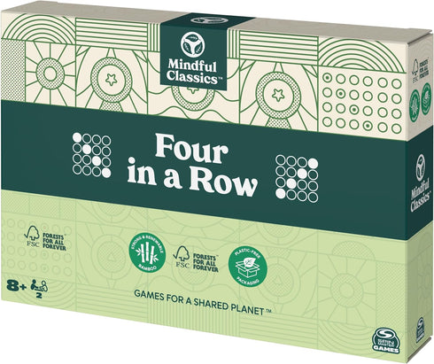 Four in a Row Family Board Game with Bamboo and Recycled Plastic Earth Day Eco-Friendly Products, for Adults and Kids Ages 8 and Up...