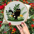 INFUNLY 4 Sets Embroidery kit with Cat Pattern Embroidery Kit for Beginners DIY Beginner Cat Embroidery Set Plant Cat Cross Stitch Kit for Adults ...