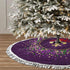 FREEHOTU Mardi Gras Purple Gold Fleur De Lis Christmas Tree Skirt Gorgeous Edge Tassel Lace for 48" Xmas Ornaments Decoration...