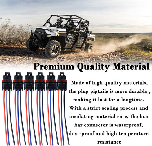 Pulse Plug Connector Pulse Bar Connectors Compatible with Polaris 2018 2019 2020 2021 Ranger XP 1000 RZR RS1 Pro General 1000 14 Ga Wire Accessory...