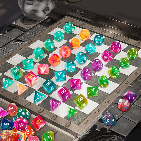 DND Dice Set?10x7 (70 Pieces) Polyhedral Dice with a Large Drawstring Bag Great for Dungeons and Dragons, Role Playing RPG MTG Table Game?10 Color...