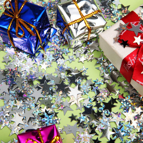 Hestya 60g Star Confetti Glitter Table Confetti Metallic Foil Stars for Party Wedding Festival Decorations(Silver Set,10mm and 6mm)...