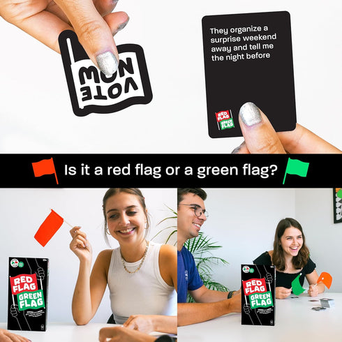 Fun Red Flag Green Flag Party Game - to Judge your Friends Dating Decisions - 230 Diverse Questions - Board Game for Adults, Adult Party Games, Ga...