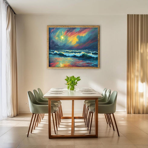 Posterizer 1 pcs- beach and the sea-abstract art 5-Landscape & Nature Art-Floral Botanical Art- Decor for Home & Office- unframed wall art...
