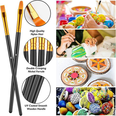 Paint Brushes Set, 60 Pcs Paint Brushes for Acrylic Painting, Oil Watercolor Acrylic Paint Brush, Artist Paintbrushes for Body Face Rock Canvas, K...