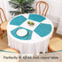 SHACOS Round Table Shape Placemats Set of 4 Wedge Placemats Heat Resistant Woven Vinyl PVC Table Mats Indoor Outdoor Wipe Clean (4, Teal Blue)...