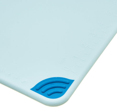 San Jamar Saf-T-Grip Plastic Cutting Board with Safety Hook, 12" x 18" x 0.5", Blue...