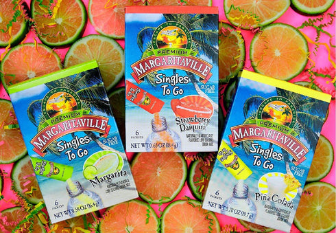 Margaritaville Singles To Go Water Drink Mix - Strawberry Daiquiri, 6 Count (Pack of 3)...