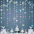 40 Ft Iridescent Mermaid Garland with Jellyfish Seashell Starfish Pearl Holographic Paper Streamer for Little Mermaid Rainbow Theme Birthday Bache...
