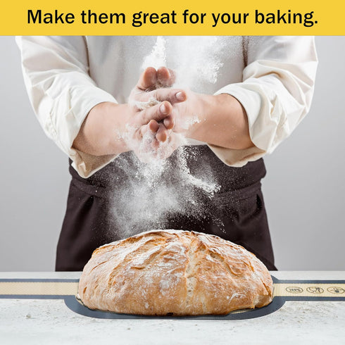 2pcs Sourough Silicone Bread Sling, Heat Resistant&Non Stick&Easy Clean dutch oven silicone mat,Reusable With Extra Long Handles ?Used for Transfe...