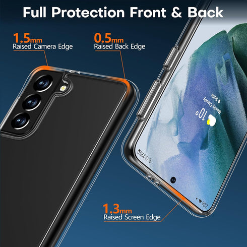 Rayboen for Samsung Galaxy S21 Plus Case with 2X Soft Screen Protector, Crystal Clear Hybrid Designed Protective Shockproof Slim Phone Cover for G...