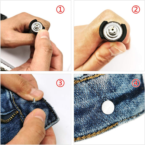 Jean Buttons Kit Metal Tack Buttons with Install Tools Jeans Button Replacement 30 Sets 17 mm for DIY Customize Jeans Jackets Pants Trousers Cloth...